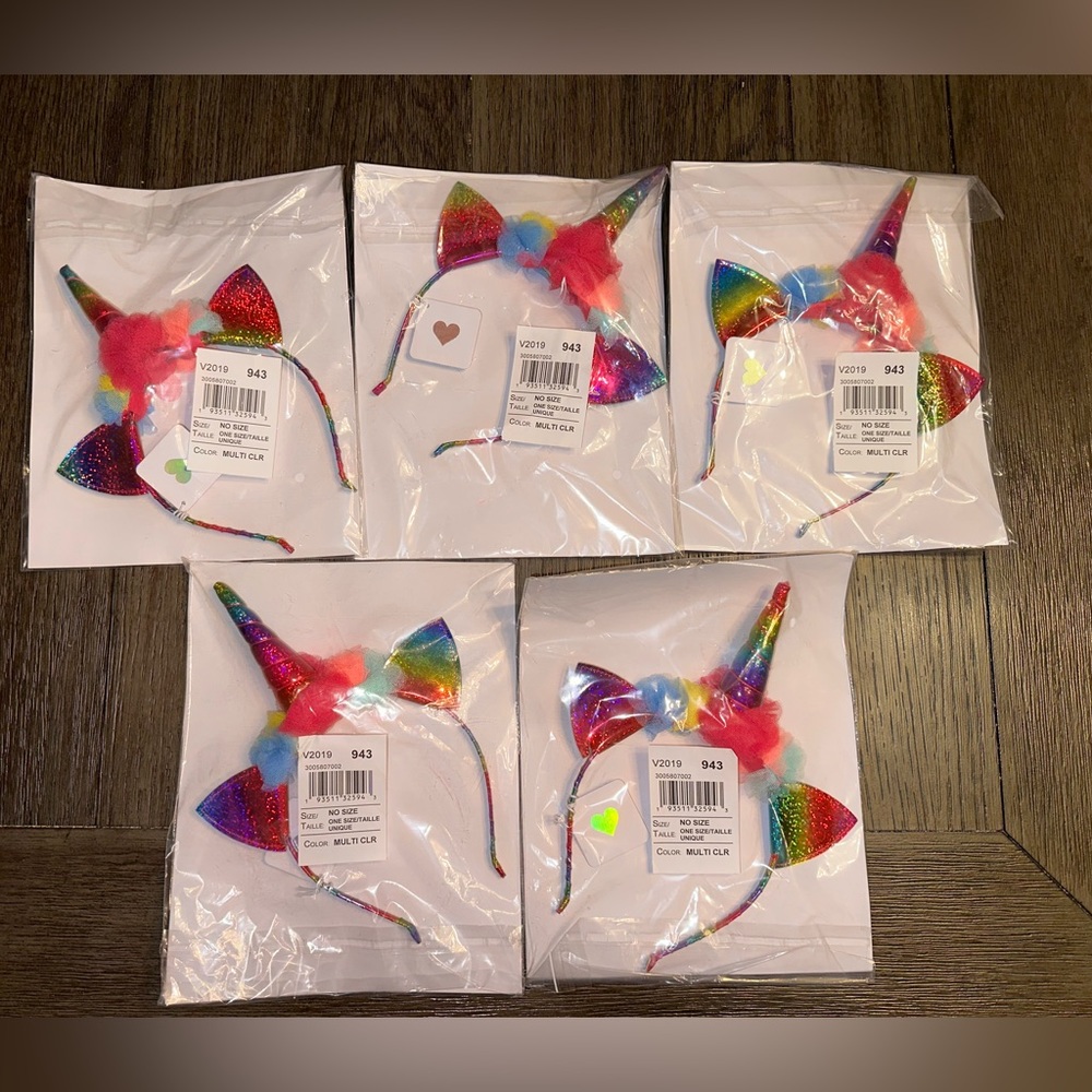 NWT 5 x Unicorn Headbands from Children’s Place Party Favors Stocking Stuffer